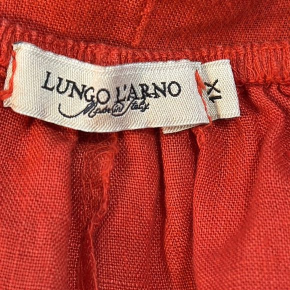 Lungo L’Arno Women’s 1X Linen Crochet Hem Wide Neck Tunic - Picture 6 of 8